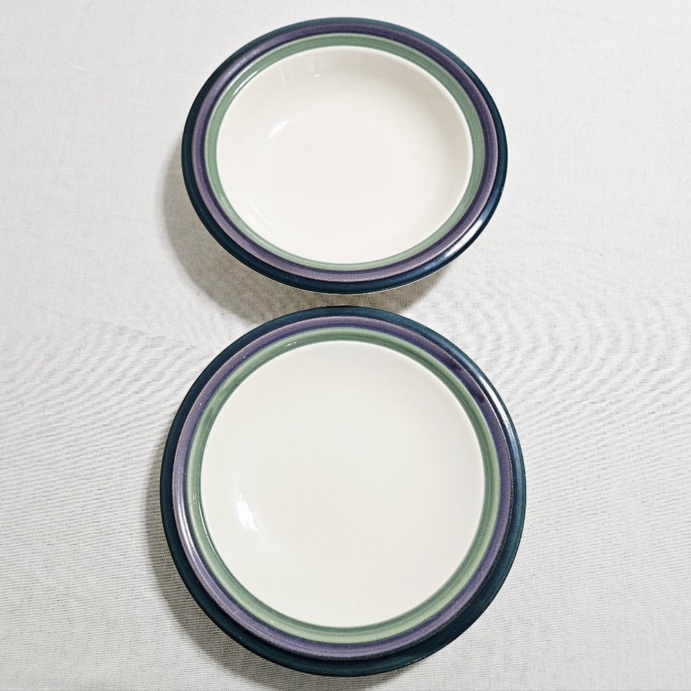 VTG Pfaltzgraff Mountain Shadow 1 Soup Cereal Bowl 1 Salad Plate USA Cream 8"